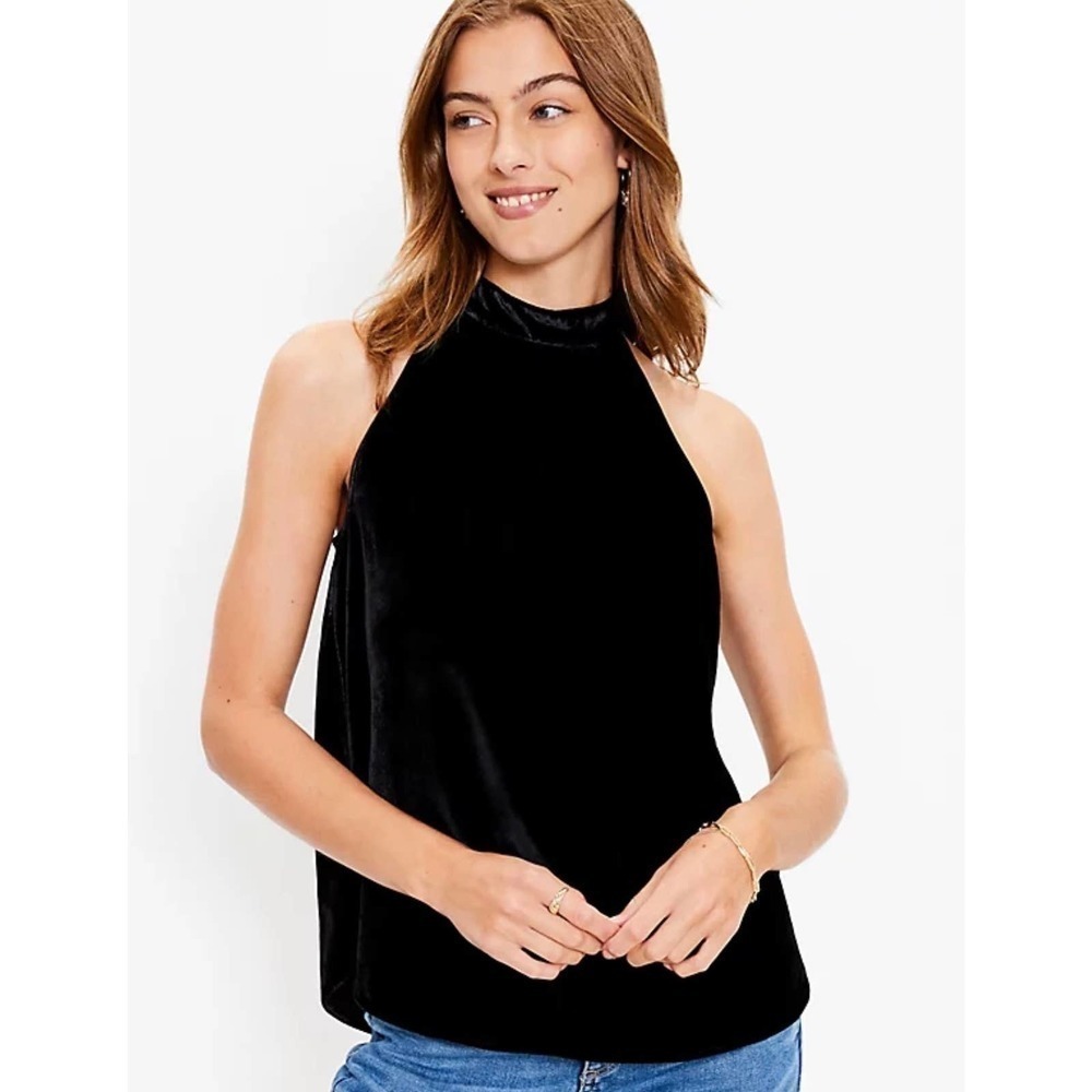 Loft velvet  stirred halter top
